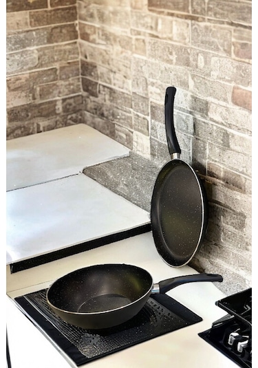 Ragnar 2'li Tava Seti , Wok Tava Krep Tava 2 Parça Tava Set