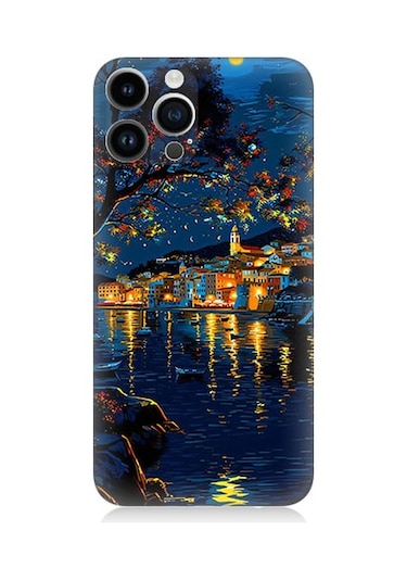 Apple Uyumlu iPhone 14 Pro  Gece Işıkları Desenli Silikon Kılıf