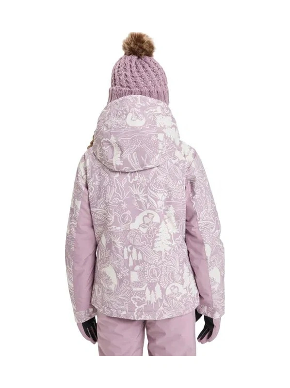 Roxy Free Jet Gırl Jk Orchid Smoke - Plaid 2 Kız Çocuk Snowboard Ceketi Ergtj03198-mgq2 Pembe