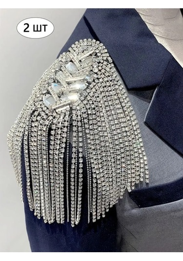 Blucome Pantolon Broşi Takı Süs, Elbiseleri, Ceketleri İçin Epoletler 135702218 Gri