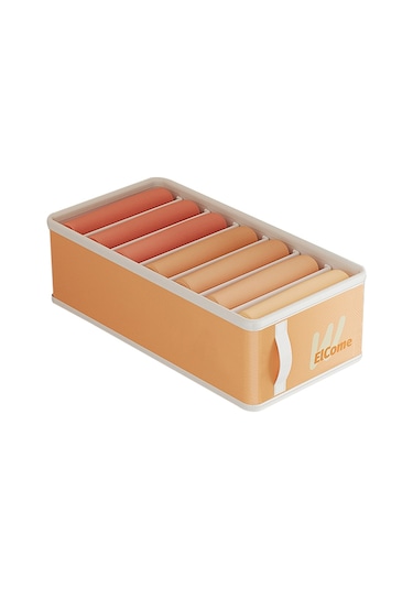 Cbtx Küçük 7 Bölmeli Neme Dayanıklı Elbise Düzenleyici Pe+pp Gardırop Saklama Kutusu Turuncu