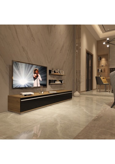 Decoraktiv Eko 4 Mdf Std Tv Ünitesi Tv Sehpası Pera - Siyah