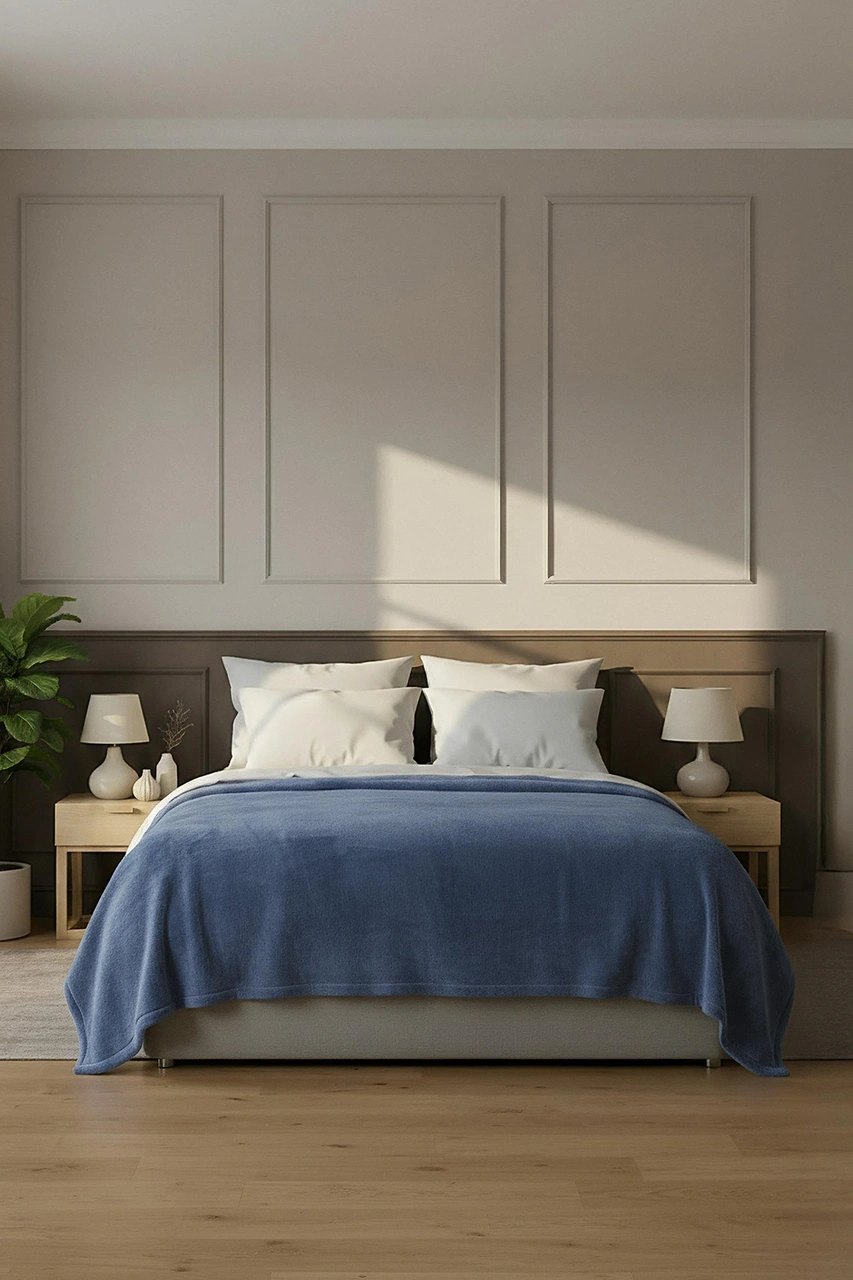 Pufina 200x220 Çift Kişilik Tavşan Tüyü Battaniye İndigo Mavi