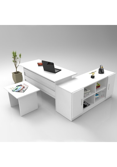 Robinhome Robin Home Verona Abf Ofis Büro Seti Çalışma Masası Takımı Beyaz