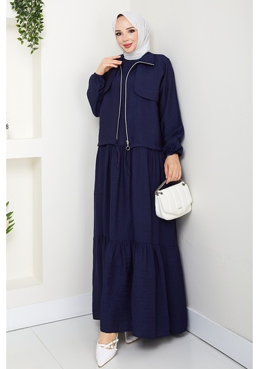 Milda Ceket Elbise İkili Takım 1579 - Lacivert Lacivert