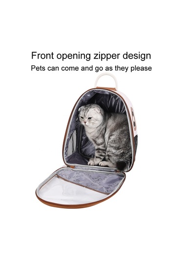 Pu Pet Çanta Kediler Ve Köpekler Gezi Taşıma Kapsül Çift Omuz Sırt Çantaları Model 1 Bej