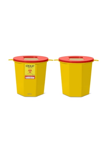 Safell Tıbbi Atık Kutusu - Tıbbi Atık Kovası 10 Litre 25 Adet