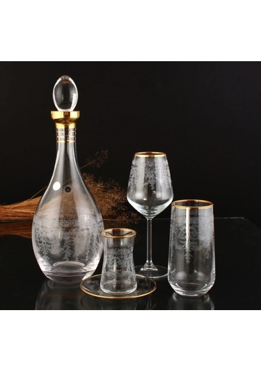 Sofra Takımı Allegra Seri İspir Altın Dekor 49 Parça 12 Kişilik Gold