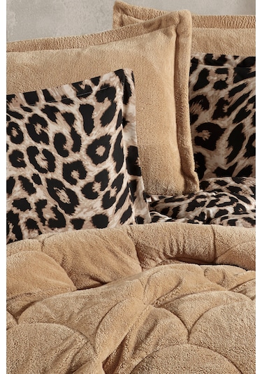 Nordqueen Wellsoft Çift Kişilik Uyku Seti Çift Taraflı Leo Kahverengi