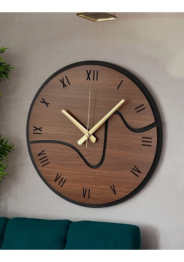 Modern Ahşap Duvar Saati Sağlam Çok Şık Ve Birarada..no:46 Çok Rekli