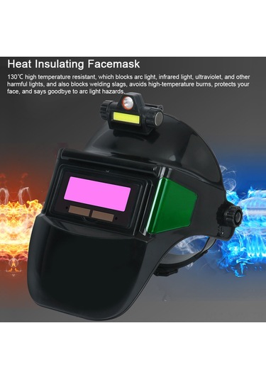 Geeksen Akıllı Işık Değiştirmeli Kaynak Maskesi: Geniş Ekran, Gerçek Renk, Otomatik Karartma, 5 Seviye Gölgeleme, Kafa Lambası İle Kapsamlı Koruma