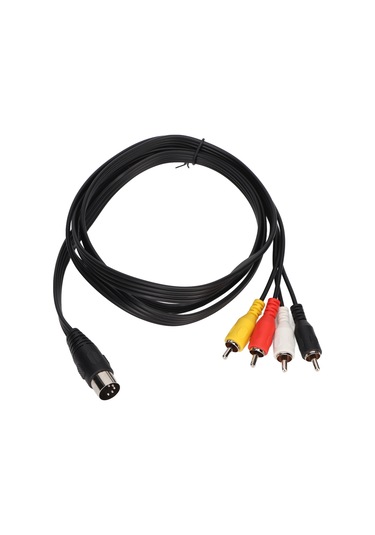 Konesam 1.5m Dın 5pın Erkekden 4rca Erkeğe Ses Bağlantı Kablosu - Saf Bakır Çekirdekli, Çift Koruma, Pvc Malzeme, Plug & Play