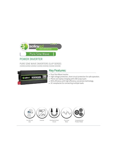 Solinved Slvp Serisi 2500w  Tam Sinüs İnverter 12v
