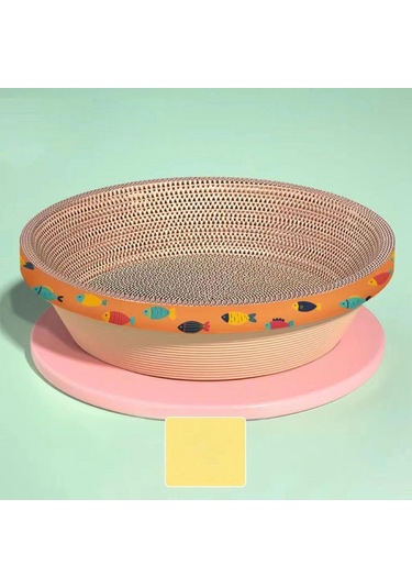 Suntek Karton Kedi Scratcher Yatak Kase Balık-deseni-55cm