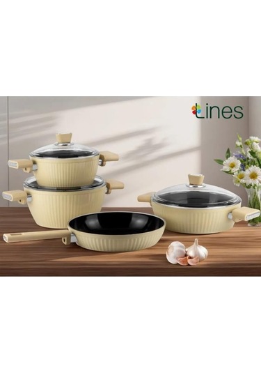 Lines Bioseramik Kristal Tencere Seti İndüksiyon Taban 7 Parça - 152.4.07.092