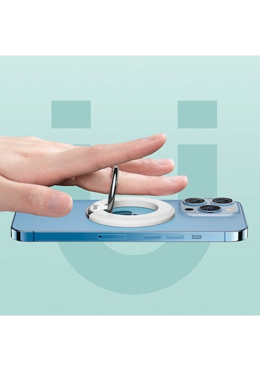 Benks L42 Magnetik Telefon Yüzük Tutucu Aparat ZORE-220192 Beyaz