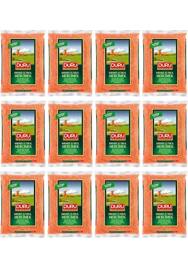 Duru Kırmızı Futbol Mercimek 12 x 1 KG