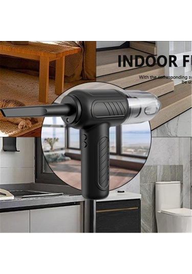 Geeksen Taşınabilir Şarjlı 10000pa Güçlü Elektrikli Süpürge - 5 Nozullu, Led Işıklı, 6000mah Pil İle Bilgisayar, Araç Ve Ofis Temizliği İçin