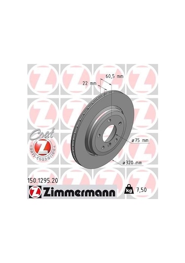 Zımmermann Fren Dıskı Arka Bmw E46 Z4 E85 E86 Havalı Kaplamalı IS00-ZIMMERMANN 150.1295.20