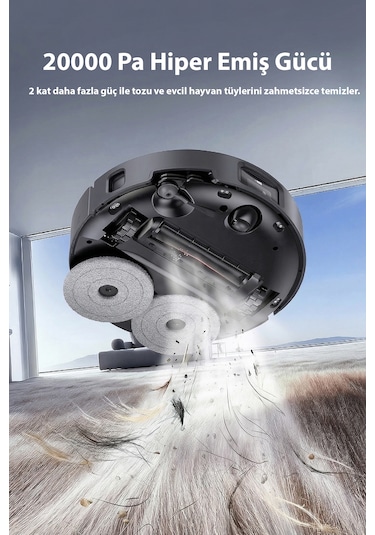 Jonr X1 Max 20.000pa Robot Süpürge Ve Paspas Siyah