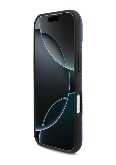 İphone 17 Uyumlu Kılıf Bmw Lisanslı M-safeli Metal Logolu Delikli M Dizayn Deri Kapak Lacivert Lacivert