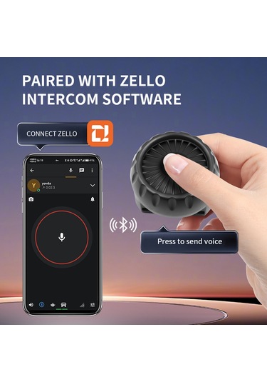 Samdoo Zello Uygulaması İçin Bluetooth Ptt Tuşu - Tek Tıkla Konuş, 30m Menzil, Ip67 Su Geçirmez, Araç/motosiklet Uyumlu