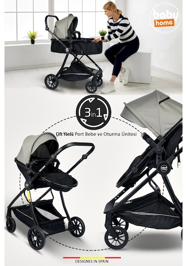 Baby Home Ekonomi Paket 10 In 1 1010 Travel Sistem Bebek Arabası 560 Oyun Parkı Yatak Beşik Ve Mama Sandalyesi