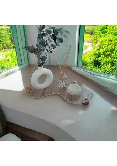 Ahşap Top Ayaklı Gold Düğmeli Şeffaf Pleksi Organizer Pinterest