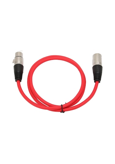 Mikrofon Kablosu 3 M - Xlr Erkek Xlr Dişi Kımızı