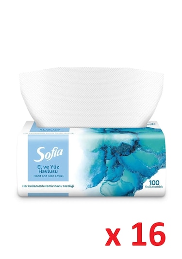 Sofia El ve Yüz Havlusu 16 x 100'lü