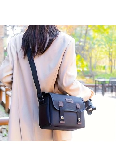 Xuweiwei Erkekler Ve Kadinlar İcin Buyuk Ayarli Kayisli Dslr Kamera Cantasi Siyah Dayanikli Polyester "value":"mavi"