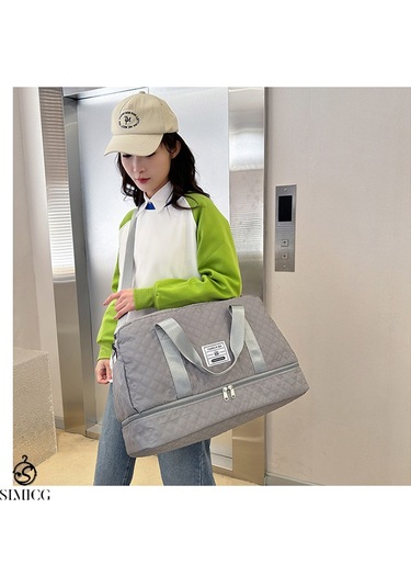 Çok İşlevli, Islak Ve Kuru Ayırma Özelliğine Sahip Su Geçirmez Seyahat Çantası Gri