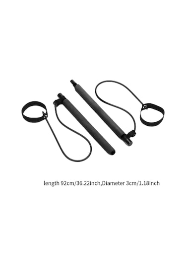 Suntek 2 Bölüm Pilates Bar Egzersiz Çubuğu Güç Siyah Siyah