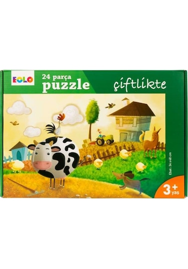 +3 Yaş Çiftlikte Puzzle 24 Parça (Eolo Yayınları)