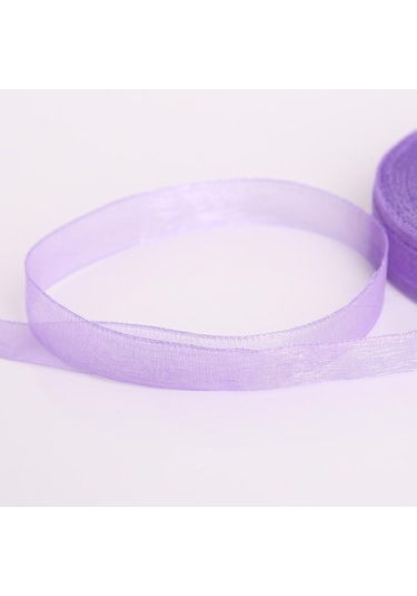 Açık Mor 50 Yards/rulo Dıy Organze Kurdele Hediye Paketleme 12mm Parti Düğün Dekorasyon Kumaşı
