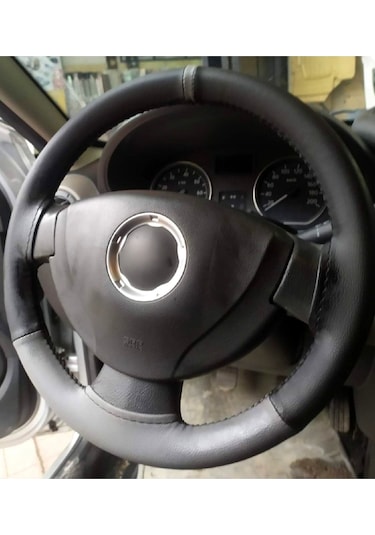 Dacia Uyumlu Dikme Direksiyon Kılıfı Iki Renkli Gri-siyah