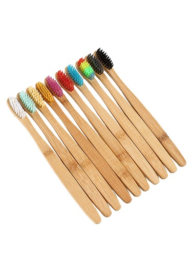 Suntek 10x Ahşap Diş Fırçası Yumuşak Kıllar Temizlik Için