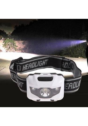 Homyl El Feneri Dış Mekan Far Led Koşu Kamp Bisiklet Beyaz Beyaz