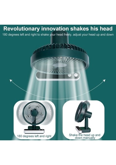 F702 Otomatik Sarılma Led Ekran Fan Yeşili Ussyf0 Yeşil Yok Masaüstü Buharsız 5 Kollu 4 W 1.000 Adetten Az