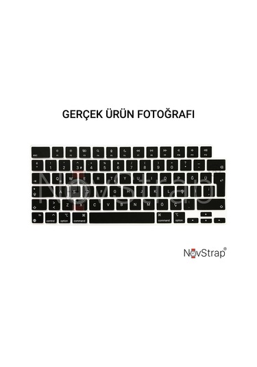 Novstrap  Macbook Air M3 13.6 İnç A3113 İle Uyumlu Türkçe Q Klavye Siyah Klavye Koruyucu Kılıf Karışık Çok Renkli
