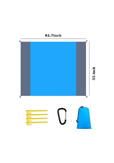 Lemestar 210t Poliester Mavi Gradyan Piknik Döşemi - Su Ve Kum Dayanıklı, 210x200cm, Taşınabilir, Çadır/acil Kullanım, Piknik/kamp/plaj İçin Mavi