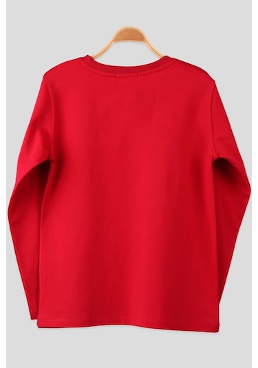 Erkek Çocuk Türk Bayraklı Uzun Kollu Tişört Kırmızı (5-10 Yaş)