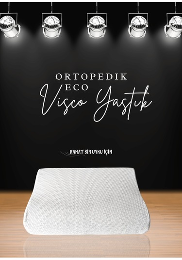 Visco Ortopedik Yastık Eco Boyun Fıtığı Boyun Düzleşmesi Boyun Ağrısı Destekli Lüks Ortopedik Yastık