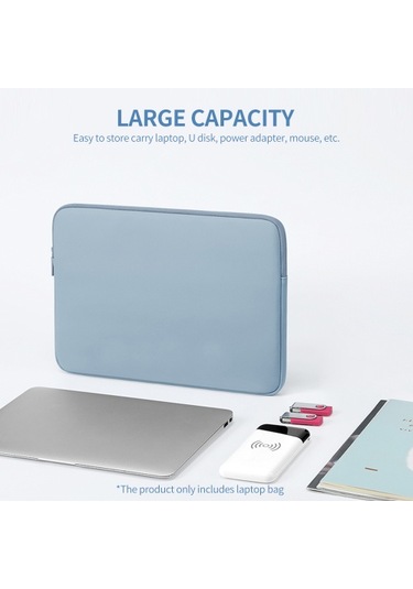 Bubm 11/12 İnç Uyumlu Dizüstü Bilgisayar/tablet Saklama Çantası Su Geçirmez Çizilmeye Dayanıklı Çanta Kalınlaştırılmış Astarlı Düz Fermuarlı Mavi MAVİ