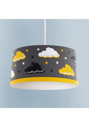 Mekta Home Bebek Ve Çocuk Odası Sarı Filli Balon Çerçeveli Avize Renkli