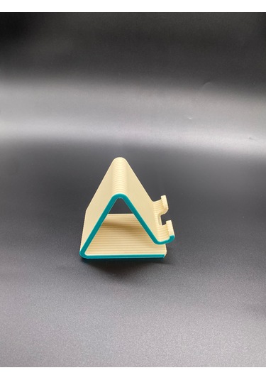 Üçgen Formlu Telefon Standı, 3d Baskı, Bej