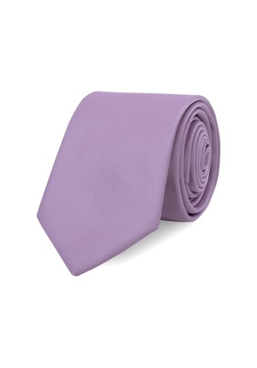 Erkek Düz Leylak Kravat, Ot - Krt - 20004 - Standart - Leylak Lila