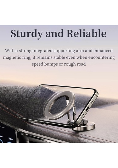 Rock Ram0037 Araba Manyetik Katlanabilir Telefon Tutucu Siyah