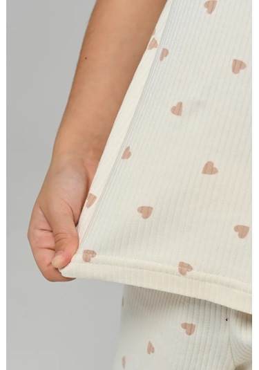 Dıale Kids Çizgili Pantolon Ve Tişört İle Çocuk Pijaması 278163985 Bej