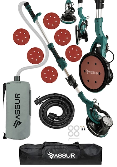 Assur ASR413 850 W 360 Ledli Toz Emmeli Zımpara Makinesi Mavi